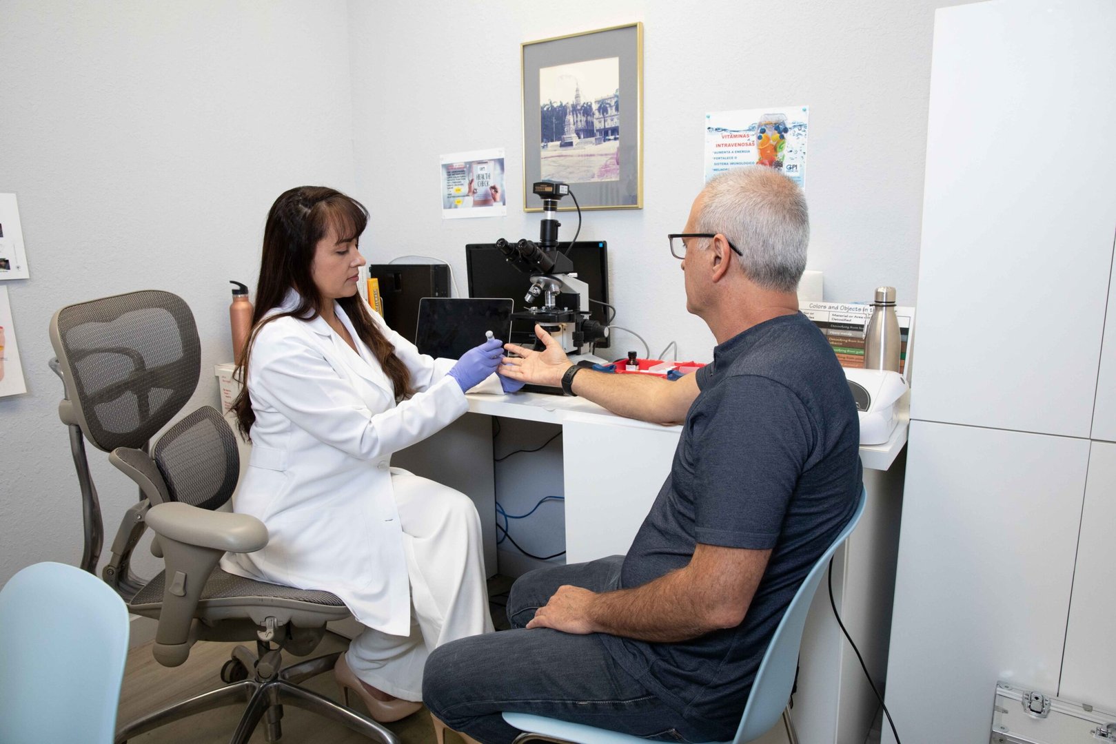 Vanessa with a client